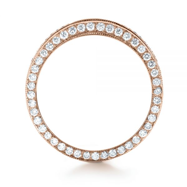 18k Rose Gold 18k Rose Gold Bright Cut Diamond Eternity Band - Front View -  1153