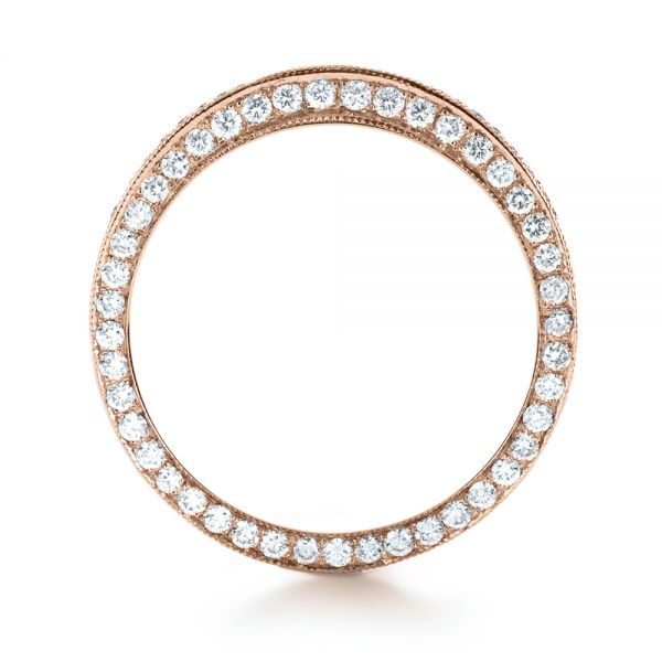 14k Rose Gold 14k Rose Gold Bright Cut Diamond Eternity Band - Front View - 1153