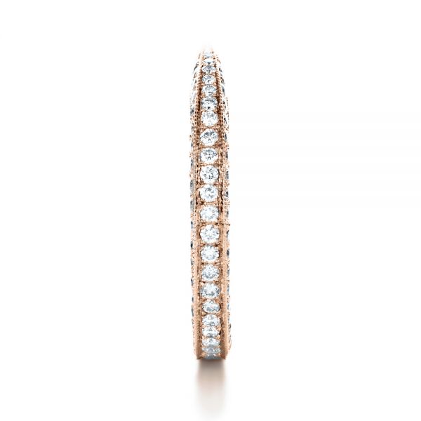 14k Rose Gold 14k Rose Gold Bright Cut Diamond Eternity Band - Side View -  1153