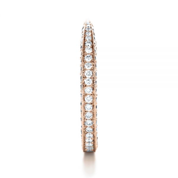 14k Rose Gold 14k Rose Gold Bright Cut Diamond Eternity Band - Side View - 1153