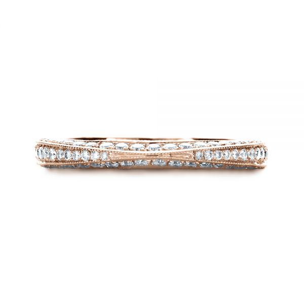 18k Rose Gold 18k Rose Gold Bright Cut Diamond Eternity Band - Top View -  1153