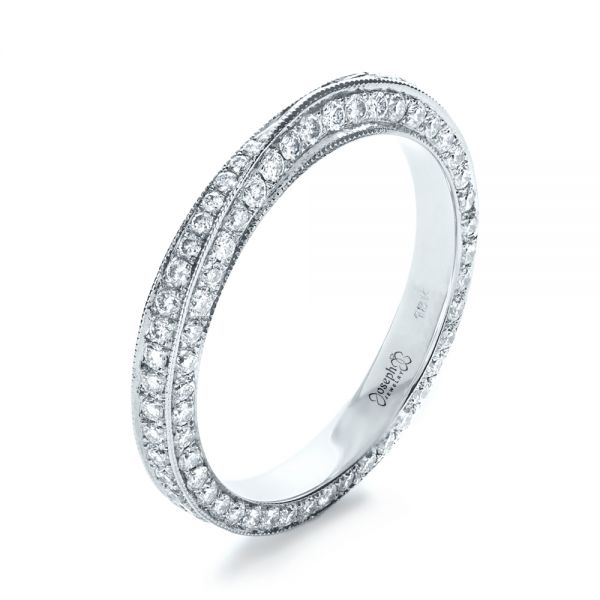  Platinum Platinum Bright Cut Diamond Eternity Band - Three-Quarter View -  1153