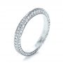 18k White Gold Bright Cut Diamond Eternity Band - Three-Quarter View -  1153 - Thumbnail