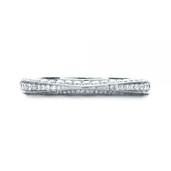 14k White Gold 14k White Gold Bright Cut Diamond Eternity Band - Top View -  1153