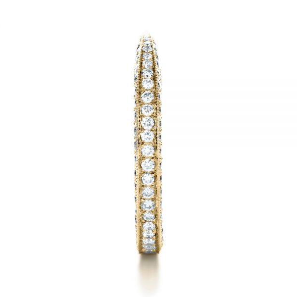 14k Yellow Gold 14k Yellow Gold Bright Cut Diamond Eternity Band - Side View - 1153