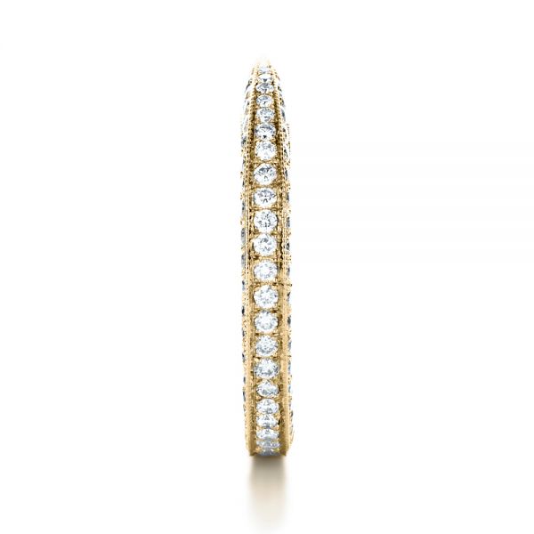 18k Yellow Gold 18k Yellow Gold Bright Cut Diamond Eternity Band - Side View -  1153