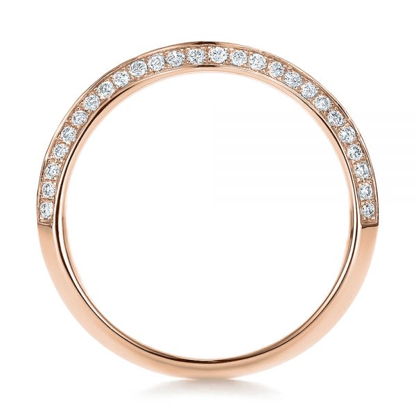 14k Rose Gold 14k Rose Gold Bright Cut Diamond Wedding Band - Front View - 100408