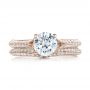 18k Rose Gold 18k Rose Gold Bright Cut Diamond Wedding Band - Top View -  100408 - Thumbnail