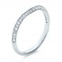 14k White Gold Bright Cut Diamond Wedding Band - Three-Quarter View -  100408 - Thumbnail