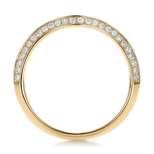 14k Yellow Gold 14k Yellow Gold Bright Cut Diamond Wedding Band - Front View - 100408