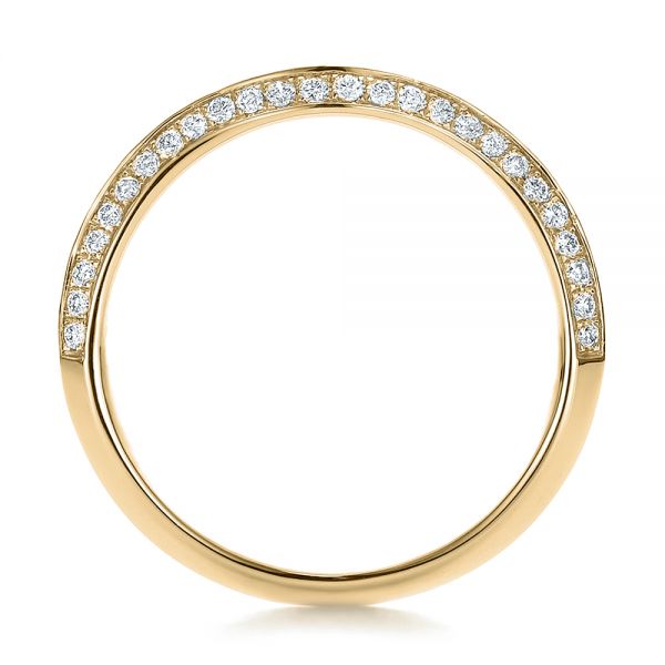 14k Yellow Gold 14k Yellow Gold Bright Cut Diamond Wedding Band - Front View -  100408