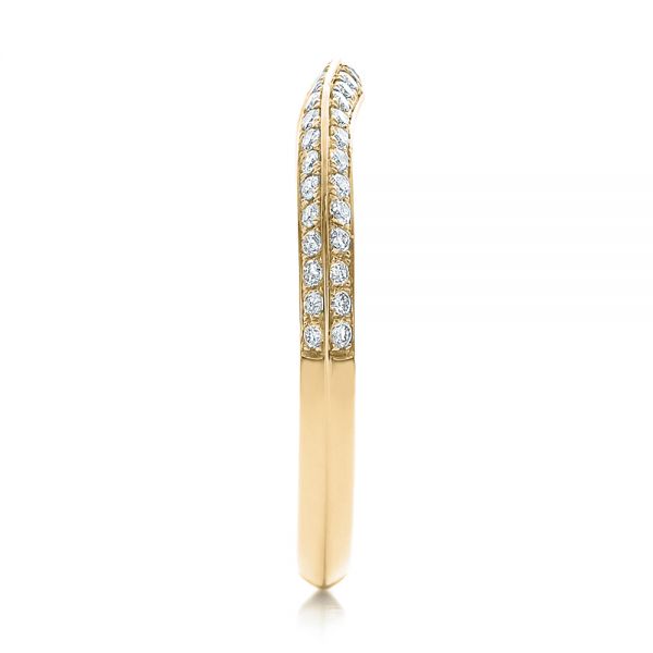 14k Yellow Gold 14k Yellow Gold Bright Cut Diamond Wedding Band - Side View - 100408