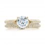 18k Yellow Gold 18k Yellow Gold Bright Cut Diamond Wedding Band - Top View -  100408 - Thumbnail