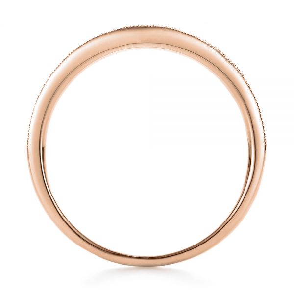18k Rose Gold 18k Rose Gold Bright Cut Diamond Wedding Band - Front View - 100414