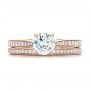 18k Rose Gold 18k Rose Gold Bright Cut Diamond Wedding Band - Top View -  100414 - Thumbnail