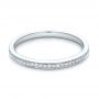 14k White Gold Bright Cut Diamond Wedding Band - Flat View -  100414 - Thumbnail