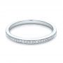 14k White Gold Bright Cut Diamond Wedding Band - Flat View -  100414 - Thumbnail