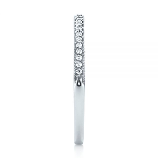  Platinum Platinum Bright Cut Diamond Wedding Band - Side View -  100414