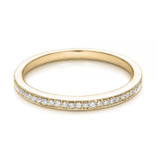 14k Yellow Gold 14k Yellow Gold Bright Cut Diamond Wedding Band - Flat View -  100414