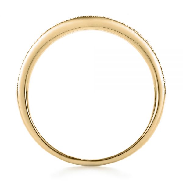 18k Yellow Gold 18k Yellow Gold Bright Cut Diamond Wedding Band - Front View - 100414