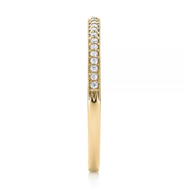 18k Yellow Gold 18k Yellow Gold Bright Cut Diamond Wedding Band - Side View - 100414