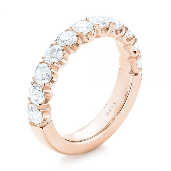 14k Rose Gold 14k Rose Gold Brilliant Facet Split-prong Diamond Wedding Band - Three-Quarter View -  103664