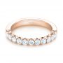 14k Rose Gold 14k Rose Gold Brilliant Faceted Split-prong Diamond Wedding Band - Flat View -  103665 - Thumbnail