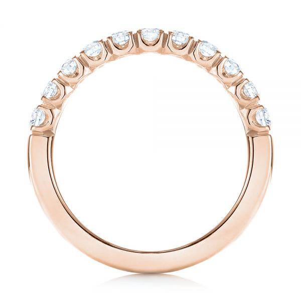 14k Rose Gold 14k Rose Gold Brilliant Faceted Split-prong Diamond Wedding Band - Front View -  103665