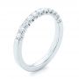 18k White Gold Brilliant Facet Split-prong Diamond Wedding Band - Three-Quarter View -  103663 - Thumbnail