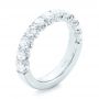 18k White Gold Brilliant Facet Split-prong Diamond Wedding Band - Three-Quarter View -  103664 - Thumbnail