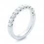 18k White Gold Brilliant Faceted Split-prong Diamond Wedding Band - Three-Quarter View -  103665 - Thumbnail