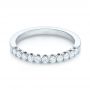 18k White Gold Brilliant Facet Split-prong Diamond Wedding Band - Flat View -  103663 - Thumbnail