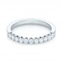 18k White Gold Brilliant Facet Split-prong Diamond Wedding Band - Flat View -  103663 - Thumbnail