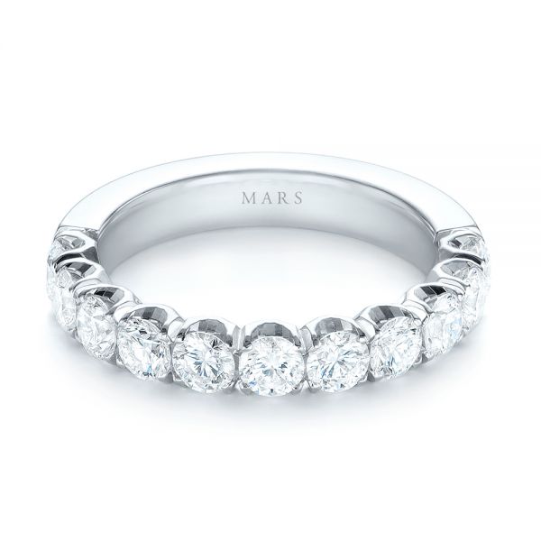 14k White Gold 14k White Gold Brilliant Facet Split-prong Diamond Wedding Band - Flat View -  103664