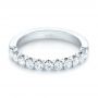 18k White Gold Brilliant Faceted Split-prong Diamond Wedding Band - Flat View -  103665 - Thumbnail