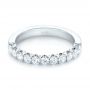 14k White Gold 14k White Gold Brilliant Faceted Split-prong Diamond Wedding Band - Flat View -  103665 - Thumbnail