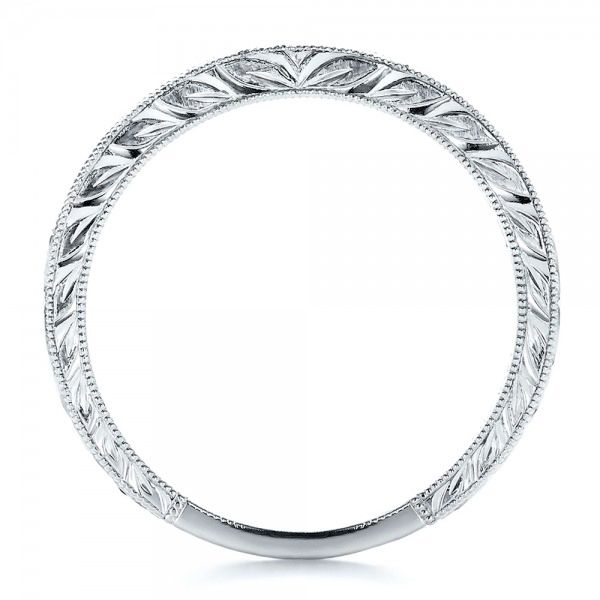  Platinum Channel Set Diamond Band With Matching Engagement Ring - Kirk Kara - Front View -  100217