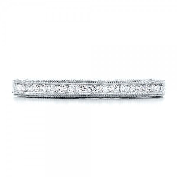  Platinum Channel Set Diamond Band With Matching Engagement Ring - Kirk Kara - Top View -  100217