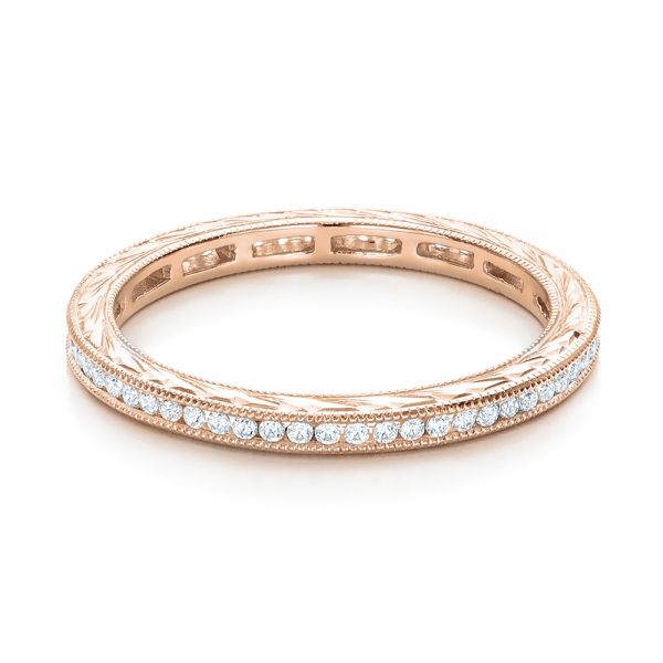 14k Rose Gold 14k Rose Gold Channel Set Diamond Stackable Eternity Band - Flat View -  101893