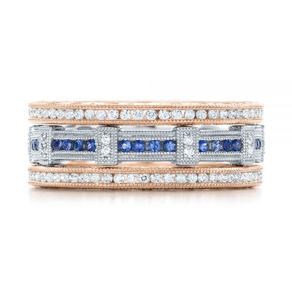 18k Rose Gold 18k Rose Gold Channel Set Diamond Stackable Eternity Band - Front View -  101893