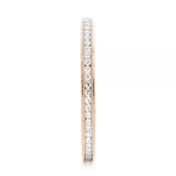 18k Rose Gold 18k Rose Gold Channel Set Diamond Stackable Eternity Band - Side View -  101893