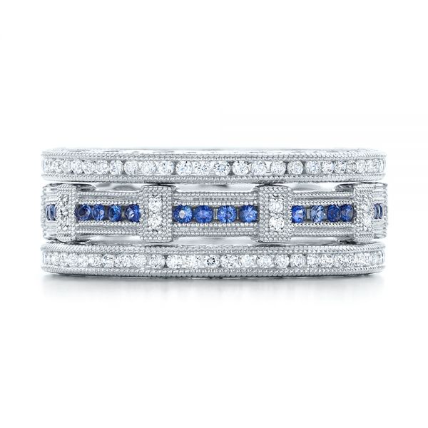  Platinum Platinum Channel Set Diamond Stackable Eternity Band - Front View -  101893