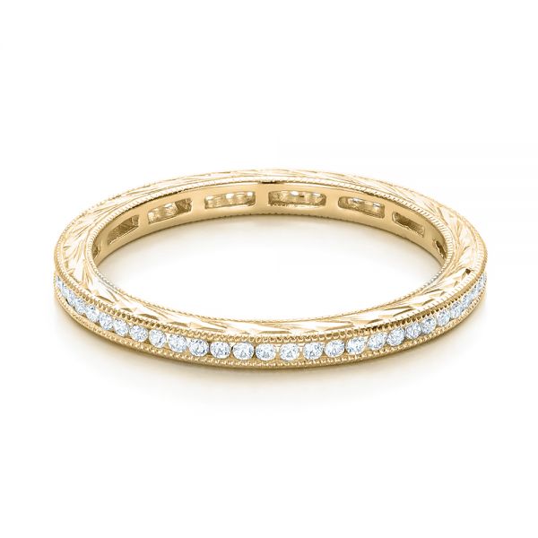 18k Yellow Gold 18k Yellow Gold Channel Set Diamond Stackable Eternity Band - Flat View -  101893