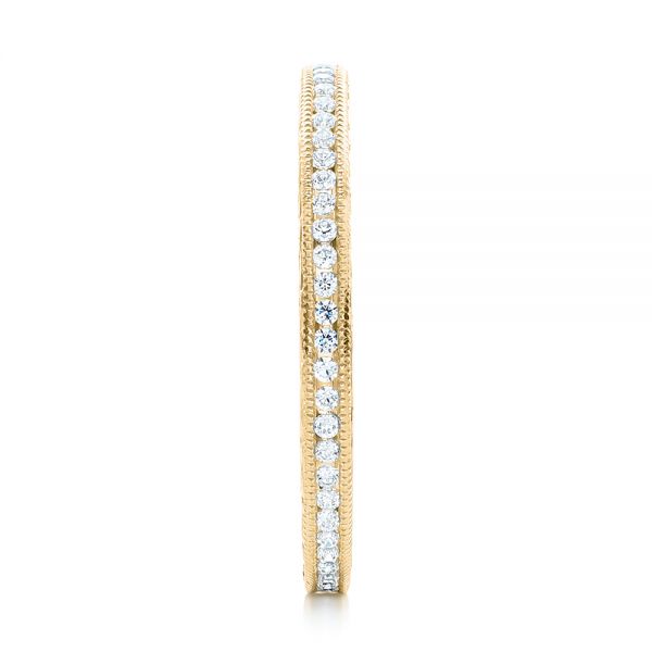 18k Yellow Gold 18k Yellow Gold Channel Set Diamond Stackable Eternity Band - Side View -  101893