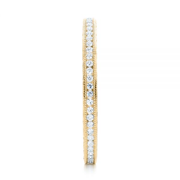 18k Yellow Gold 18k Yellow Gold Channel Set Diamond Stackable Eternity Band - Side View -  101893