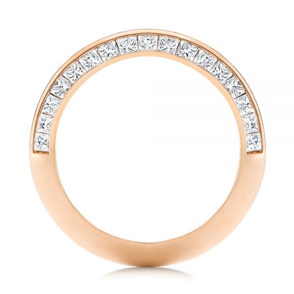 14k Rose Gold 14k Rose Gold Channel Set Diamond Wedding Band - Front View -  106673