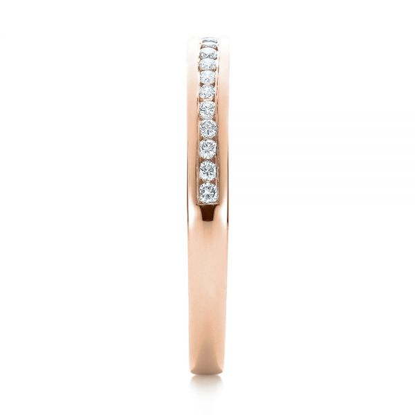 18k Rose Gold 18k Rose Gold Channel Set Diamond Wedding Band - Side View - 100413