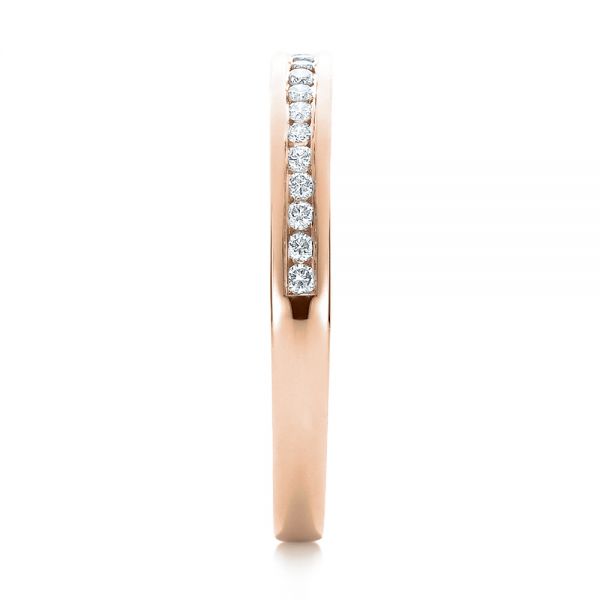 14k Rose Gold 14k Rose Gold Channel Set Diamond Wedding Band - Side View -  100413