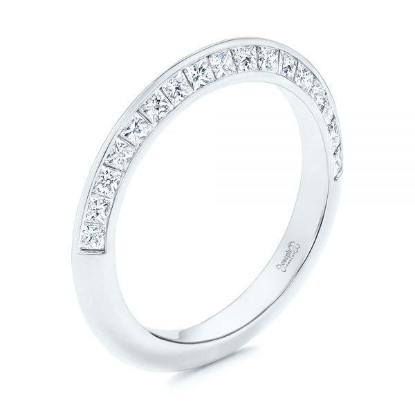 14k White Gold 14k White Gold Channel Set Diamond Wedding Band - Three-Quarter View -  106673