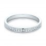 14k White Gold Channel Set Diamond Wedding Band - Flat View -  100413 - Thumbnail